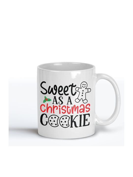 Sweet As A Christmas Cookie Christmas Ceramic White Mug 8cm
