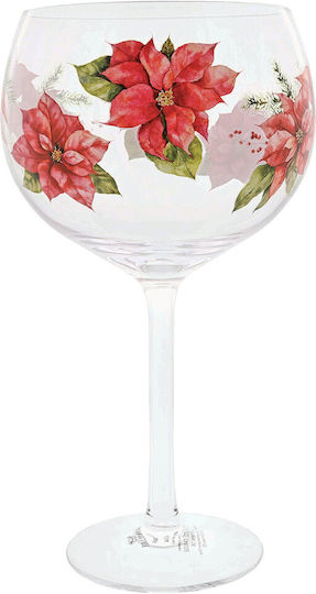 Red Poinsettia Copa Glass 20 cm Red Poinsettia Copa Glass 20 cm