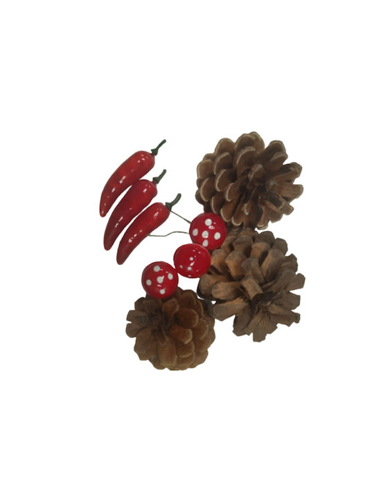 Set of Decorative Pine Cones for Vasilopita 9 Pieces 3x3