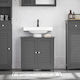 SoBuy Waschtisch mit Waschbecken L60xB35xH58cm Gray