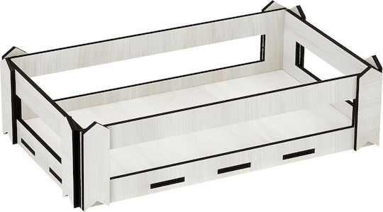 Wooden White Decorative Crate 36x21x10cm M10550b-1
