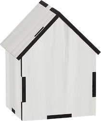 Dekoratives Weißes Holzhaus 12x7x16cm M10548b-2