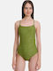 Athletic One-Piece Swimsuit Green