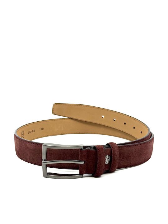 Legend Accessories Ανδρική Ζώνη Δερμάτινη Μπορντό