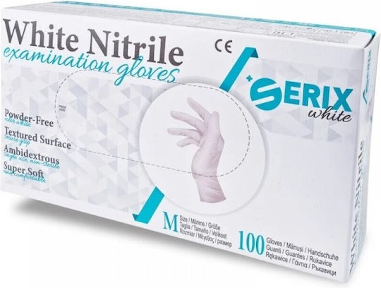 Serix Mănuși Nitril în Alb Culoare 100buc