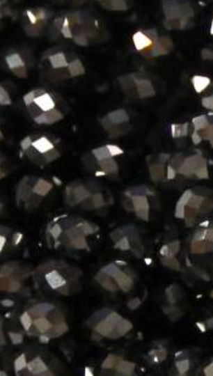 Strang Glas-Kristallperlen Ca. 72 Stück 8mm Farbe Tsakhne Anthrazit