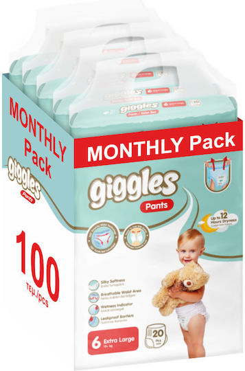 Giggles Πάνες Βρακάκι Pants Premium Monthly Pack No. 6 για 15+kg 100τμχ