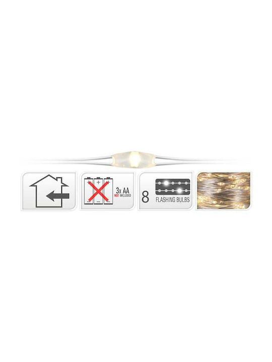 40 Lights LED Warm White Battery in String 1pcs