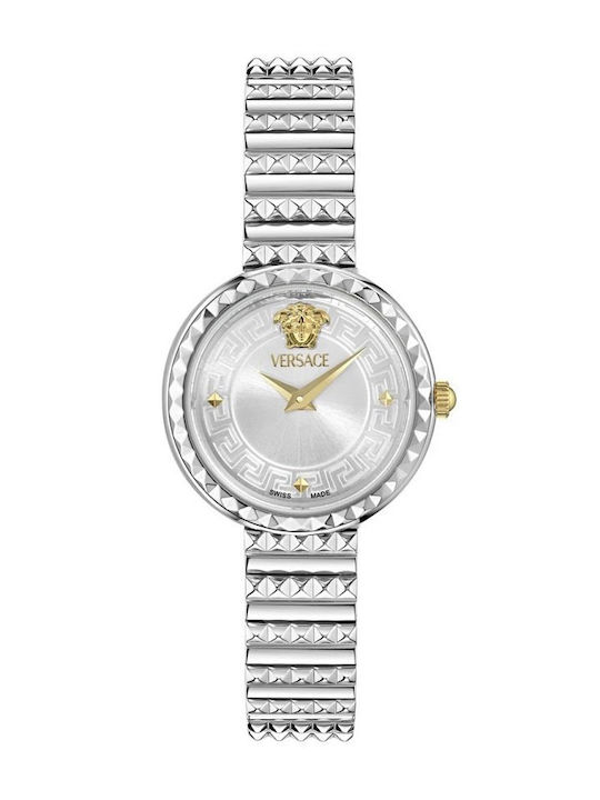 Versace Greca Goddess Дамски Часовник 28мм Кварцов със Сребрист Метална Верижка