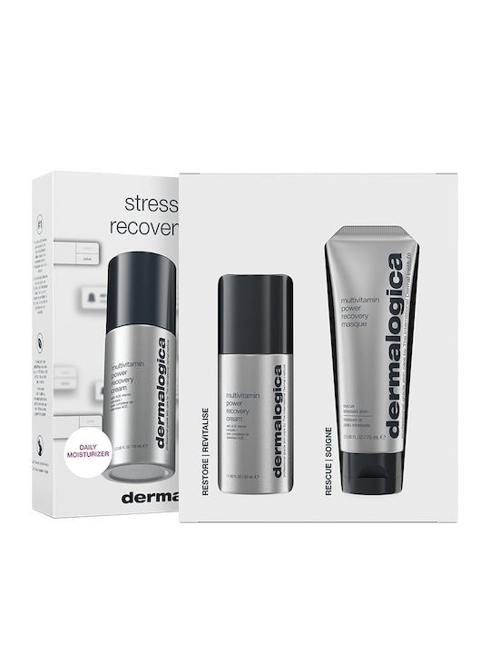 Комплект за възстановяване на стресирана кожа Dermalogica Multivitamin Power Recovery: Възстановяващ крем за лице 50 мл + Антистрес маска-крем за лице 75 мл