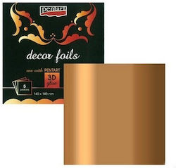 Foi metalice 3D bronz metalic Pentart 5 bucăți
