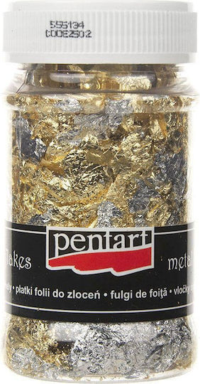 Метални люспи злато-сребро 100 мл – Pentart M6