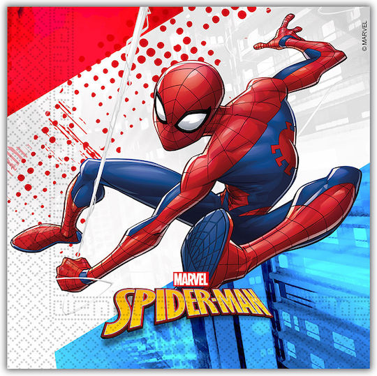 3ply Χαρτοπετσετες 33χ33 Εκ 20 Τεμ Spiderman Super Hero #91508