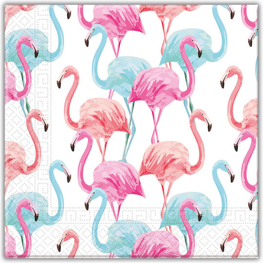 3-ply Napkins 33x33 cm 20 pcs Tropical Flamingo #92206