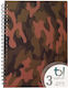 Big Spiral Notebook Ruled A4 105 Sheets 3 Subjects Brown 1pcs