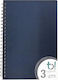 Big Spiral Notebook Ruled B5 105 Sheets 3 Subjects Blue 1pcs