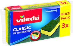 Vileda Classic Set Kitchen Sponges for Dishes Multicolored 3 Pieces