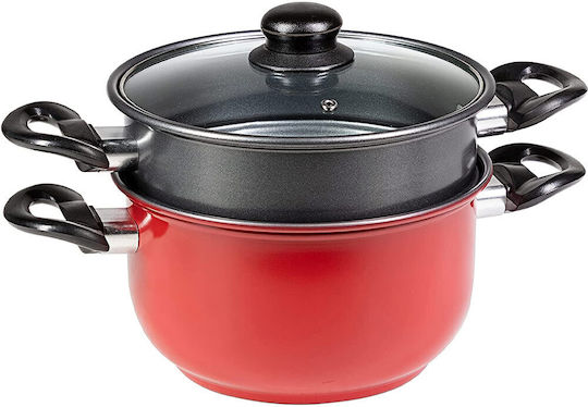 Bakaji Pots Set Made of Stainless Steel with Non-stick Interior Coating 4 Pieces