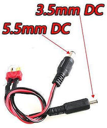 T-type To 5.5mm + 3.5 Dc Connector 20cm