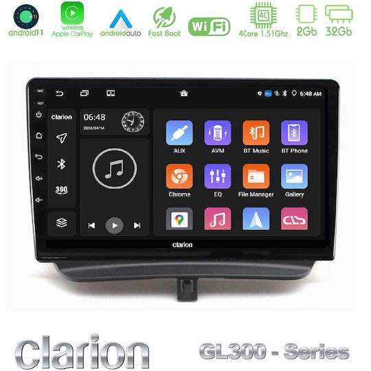 Clarion Car Audio System for Ford Courier 2015-2023 (Bluetooth/USB/WiFi/GPS/Apple-Carplay/Android-Auto) with Touch Screen 9"
