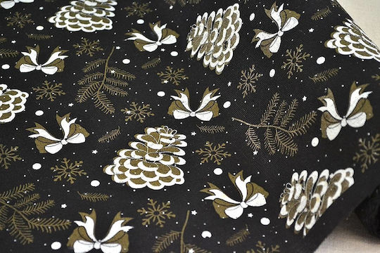 Material textil poliester Crăciun elegant negru 50 cm x 5 m negru