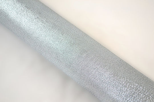 Metallisches Glänzendes Stoff Schwarz-Silber 5 M Silber