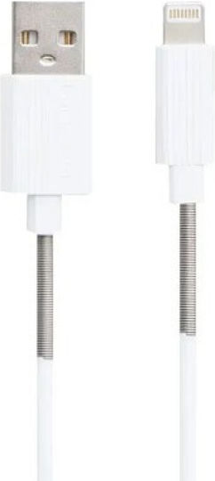 Borofone Bx11 USB-A to Lightning Cable Λευκό 1m