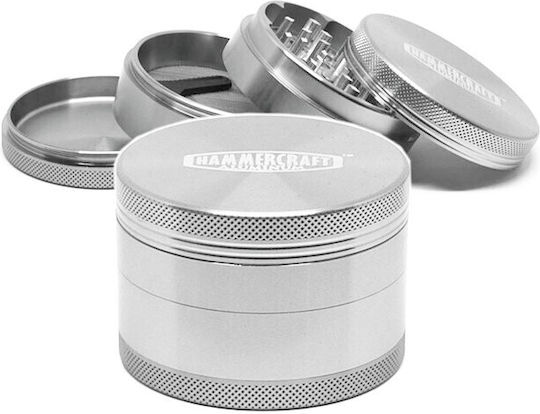 Τρίφτης Καπνού Hammercraft Al 63 Sil 63mm 4 Parts 12689 Ασημι Αλουμίνιο