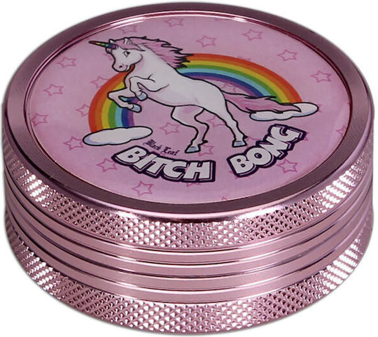 Grinder 50mm Aluminiu Bitch Bong Roz Design 2 Părți