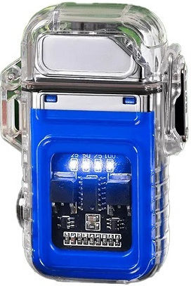 Zc169a Електрическа Запалка Водоустойчива Презареждаема USB Синя