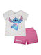 Kids' Set with Shorts Summer 2pcs Pink Lilo & Stitch