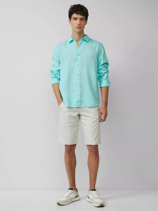 Long-sleeved Linen Shirt Ocean Green
