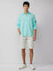 Long-sleeved Linen Shirt Ocean Green
