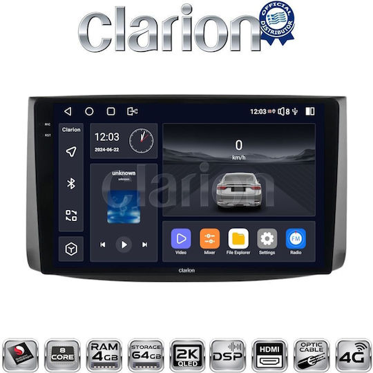 Clarion Ηχοσύστημα Αυτοκινήτου για Chevrolet Aveo 2006 > 2010 (Bluetooth/USB/WiFi/GPS/Apple-Carplay/Android-Auto)