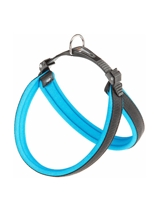 Ferplast Dog Harness Agila Fluo 8 A=b 69-77cm 30mm Light Blue Ergonomic Adjustable Dog Belt Soft Padding