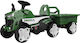 Kids 6V Electric Ride On Tractor with Trailer Green