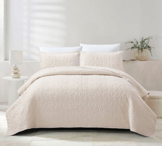 Liolios Home Fiona Подредба Покривало Полутораспално Бежов 180x240см 2бр