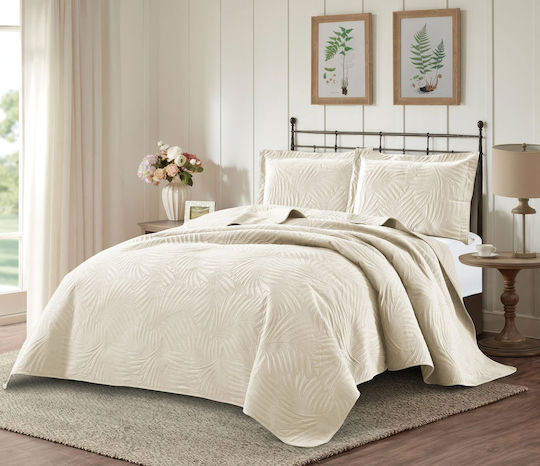 Liolios Home Ibiza Κουβερλί Υπέρδιπλο Cream 220x240cm
