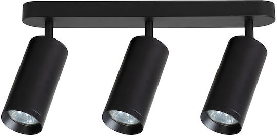 Eko Light Тройно Спот с Цокъл GU10 в Черен Цвят