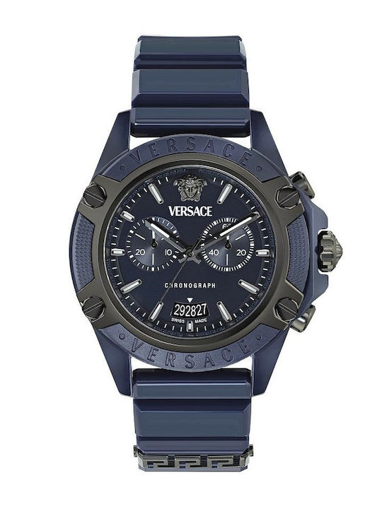 Versace Icon Active Ανδρικό Ρολόι Μπαταρίας με Μπλε Καουτσούκ Λουράκι