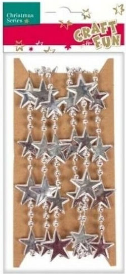 Christmas Craft Chain Stars 1.5m Silver
