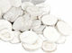 Set de 50 felii de trunchi de copac, 3-5 cm, albe