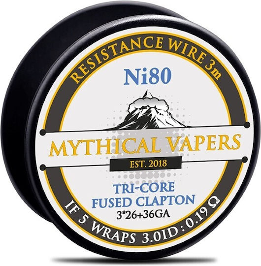 Mythical Vapers Σύρμα Tri-core Fused Clapton Ni80 3m