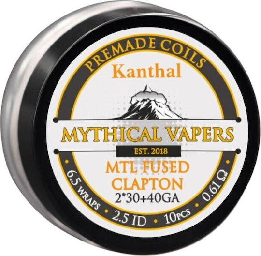 Mythical Vapers Fertige MTL Fused Clapton Kanthal A1 Coils 10 Stück