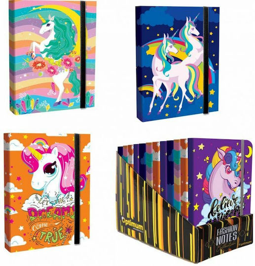 Uni Pap Carnet Cu dungi cu Elastic Multicolor