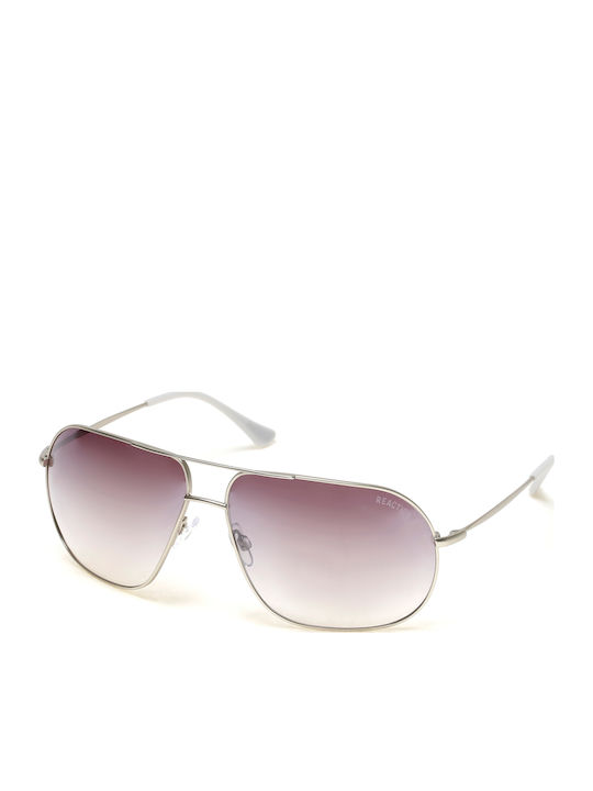 Kenneth Cole Unisex Γυαλιά Ηλίου με Ασημί Μεταλλικό Σκελετό και Μωβ Φακό