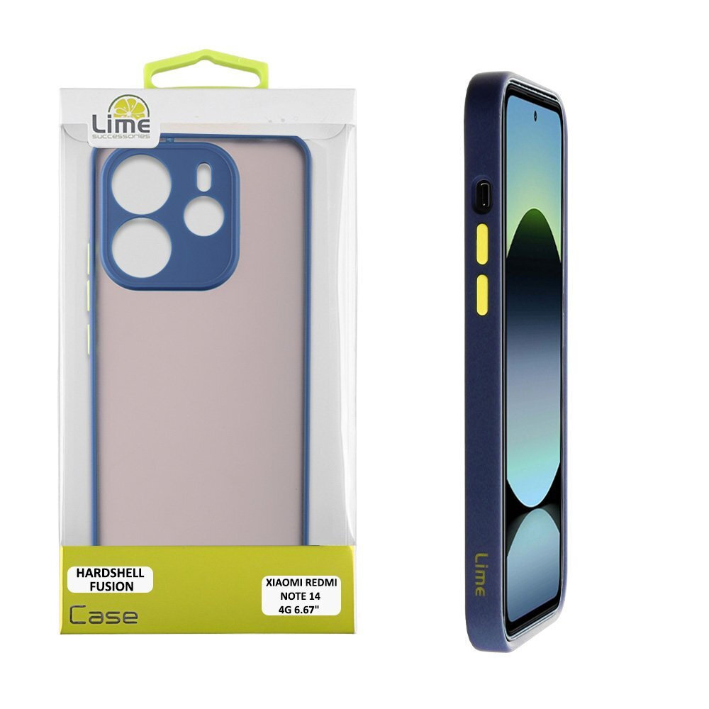 LimeHardshellFusionFullCameraProtectionBackCoverΠλαστικό/ΣιλικόνηςΜπλε(RedmiNote144G)