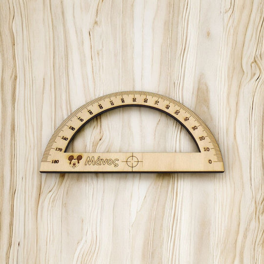 Wooden Protractor Mickey Design Name Option Code 1173