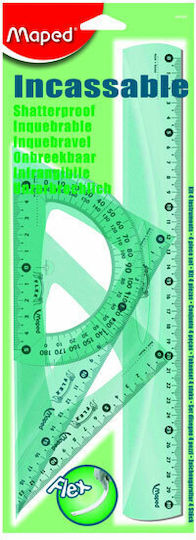 Maped Set 4 Instrumente Geometrice Plastice Transparente