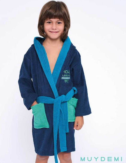 Muydemi Kids Hooded Bathrobe Blue